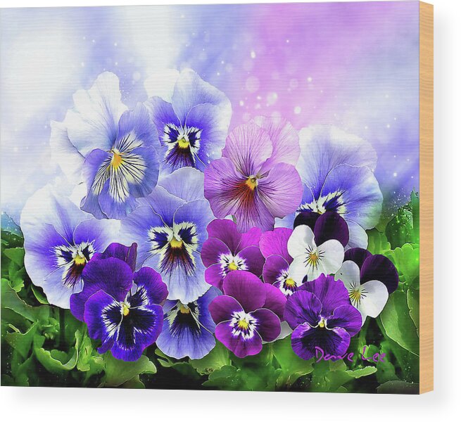 Pansy Wood Print featuring the digital art Pansy Power by Dave Lee
