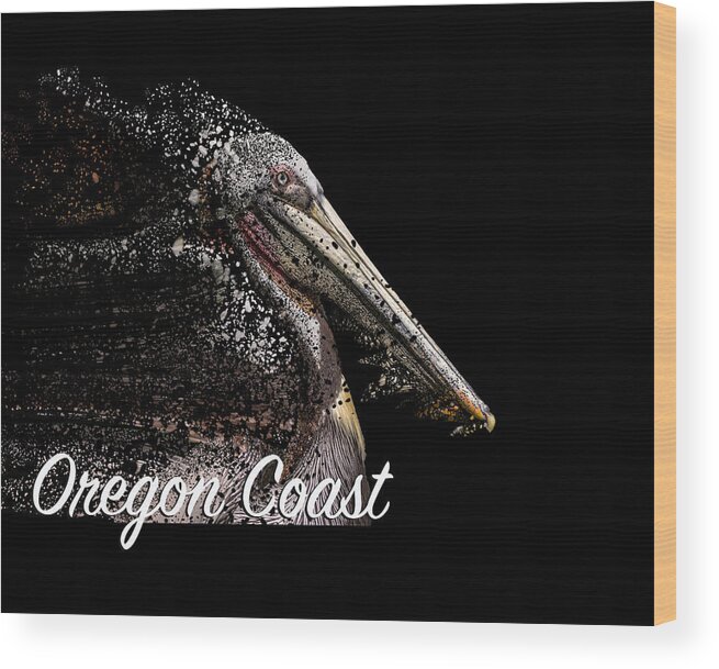  Wood Print featuring the digital art Pelican Coast by Bill Posner