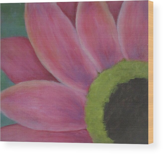 Flower Wood Print featuring the painting Petalled Pink by Jen Shearer