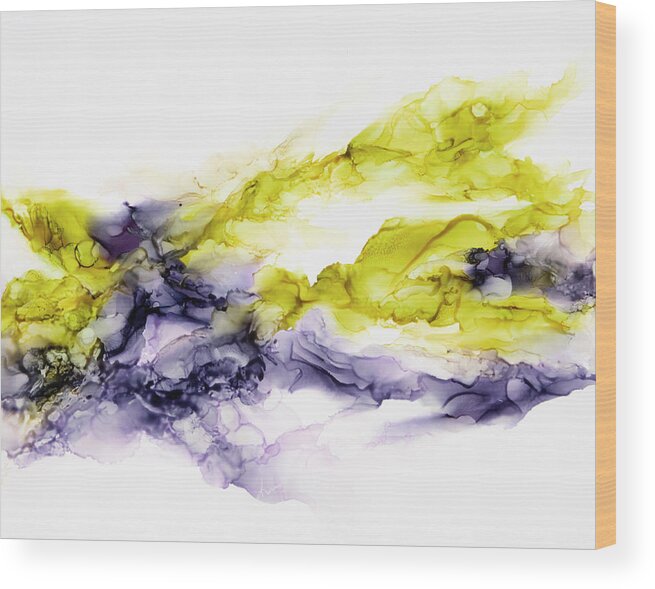  Wood Print featuring the painting Purple Yellow by Katrina Nixon