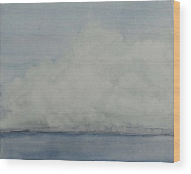 Clouds Wood Print featuring the painting Raincloud by Susan Anderson