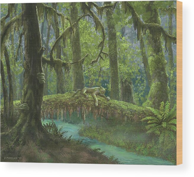 Rainforest Wood Print featuring the painting Rainforest Afternoon by Don Morgan