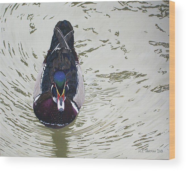 Woodduck Wood Print featuring the painting Ripples by Heather E Harman