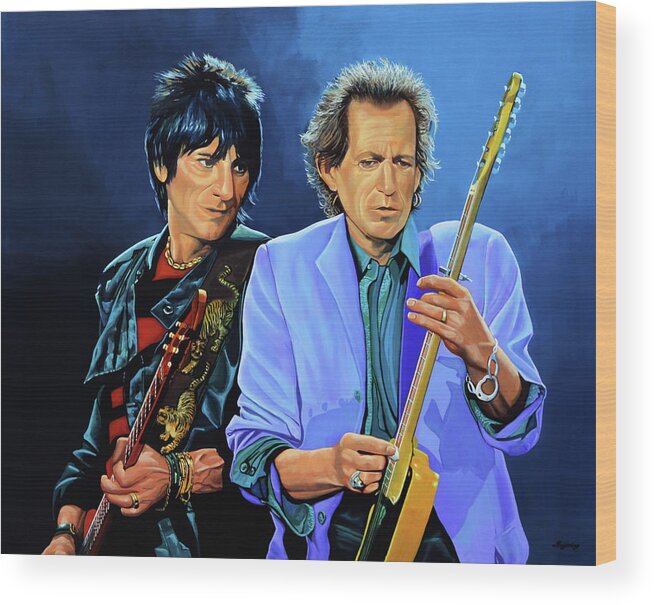 Painting Wood Print featuring the painting Ron and Keith Painting by Paul Meijering