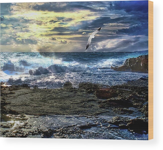 Ocean Wood Print featuring the digital art Sea Breeze by Norman Brule