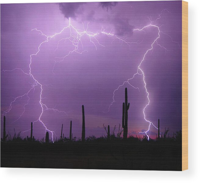 Lightning Wood Print featuring the photograph Season Finale by Douglas Taylor