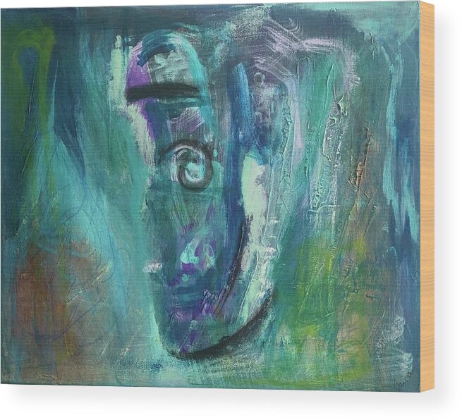 Acrylic Wood Print featuring the painting See My Face, Say My Name by Laura Jaffe