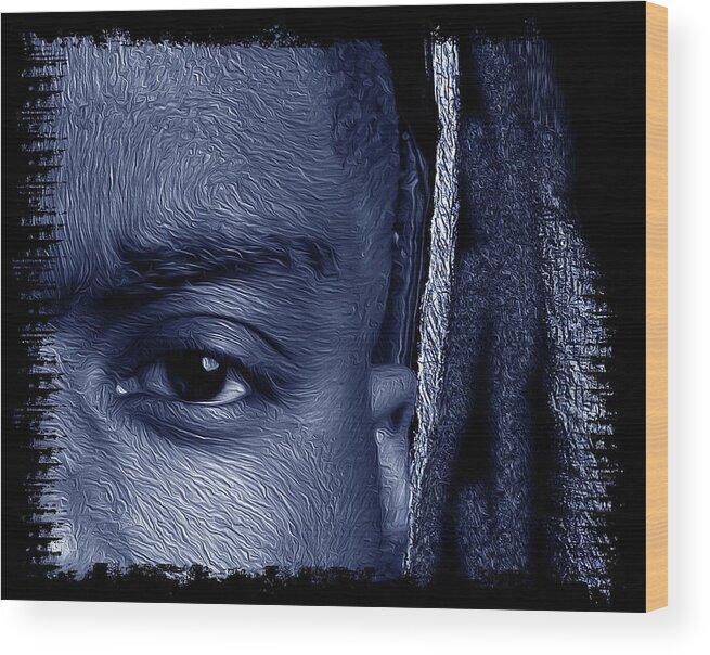 Shades Collection 2 Wood Print featuring the digital art Shades of Black 4 by Aldane Wynter