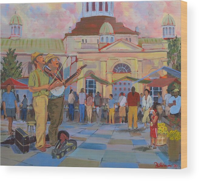 Canada Wood Print featuring the painting Sheesham and Lotus at City Hall by David Gilmore