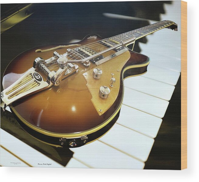 Guitar Wood Print featuring the digital art Simple Beauty of Music by Norman Brule