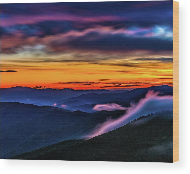 Clingmans Wood Print featuring the photograph Smoky Mountain Sunset by Kenneth Everett