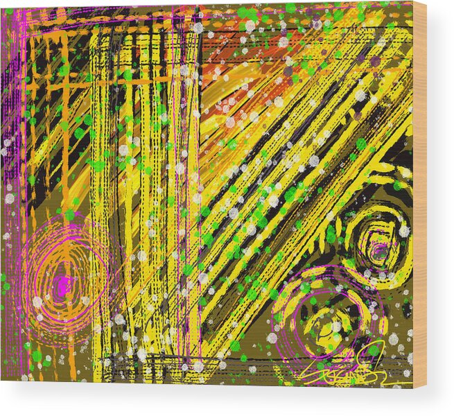 Abstract Wood Print featuring the digital art Sporadic DNA by Susan Fielder