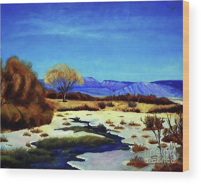 Wintery Wood Print featuring the painting Spring Runoff by Sherril Porter