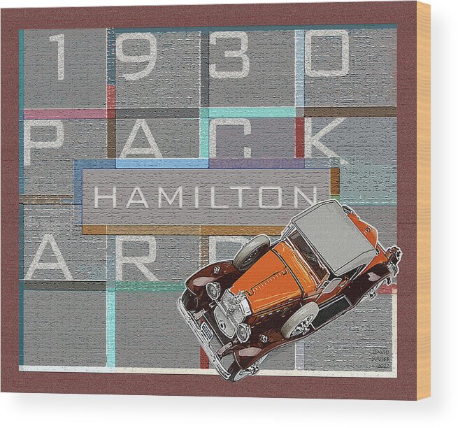 Hamilton Collection Wood Print featuring the digital art Hamilton Collection / 1930 Packard by David Squibb