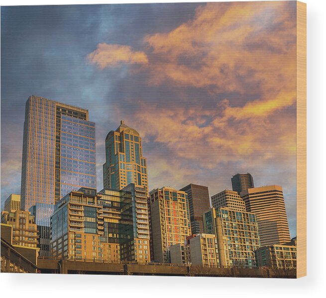 Seattle Wood Print featuring the photograph Stormy Seattle by Jerry Cahill