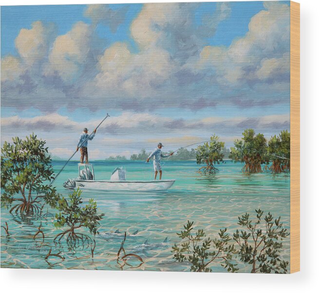 Bonefish Wood Print featuring the painting Strip Set by Guy Crittenden