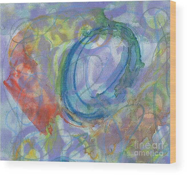 Abstract Wood Print featuring the painting Summer 581 by Hew Wilson