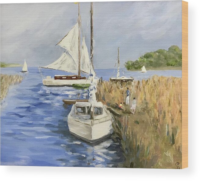 Boating Wood Print featuring the painting Summer by Deborah Smith