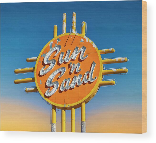 Route 66 Wood Print featuring the photograph Sun 'n Sand by Stephen Stookey