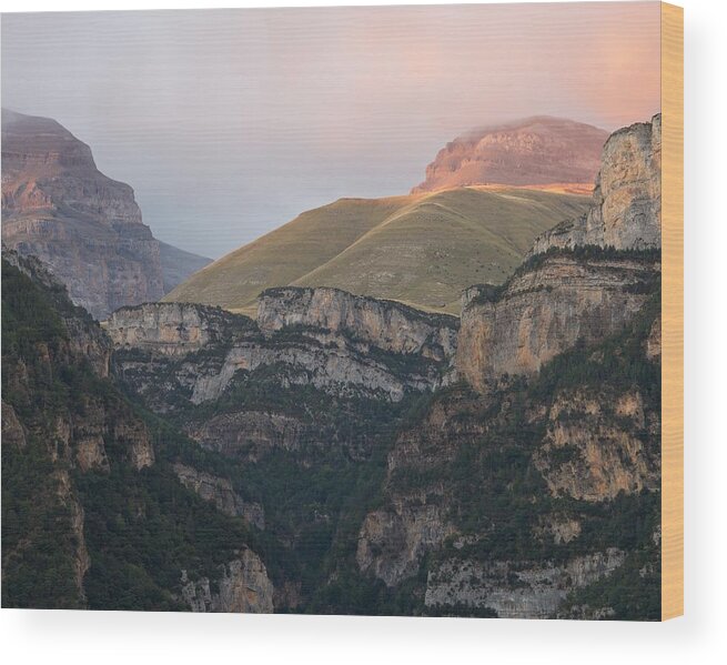 Anisclo Canyon Wood Print featuring the photograph Sunset Skies over Anisclo by Stephen Taylor