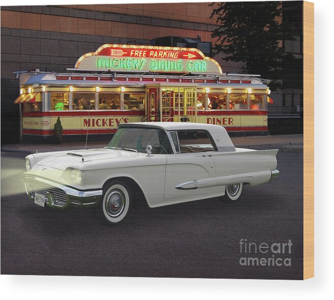Sweet 59 Wood Print featuring the photograph Sweet 59 At Mickey's Diner by Ron Long