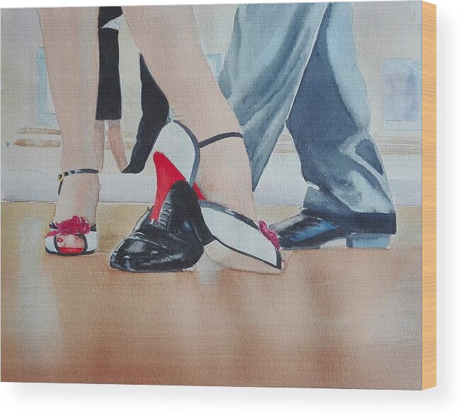 Tango Wood Print featuring the painting Tango by Sandie Croft