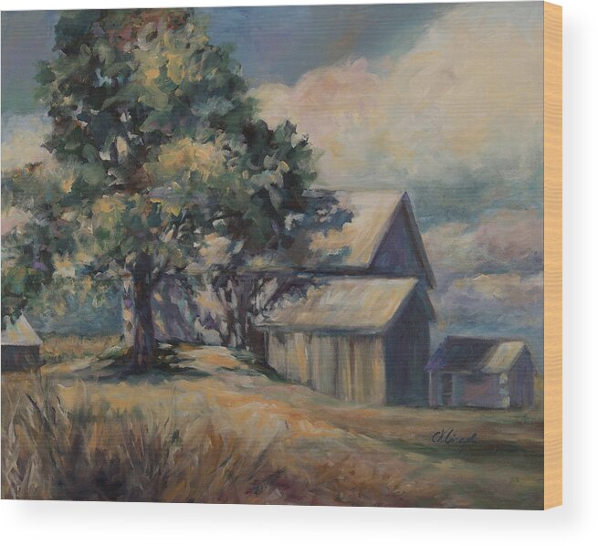 Barn Wood Print featuring the painting The Barn at the Corner by Carol Klingel