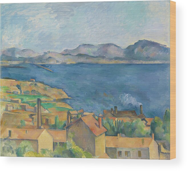 Coastal Wood Print featuring the painting The Bay of Marseille, Seen from L'Estaque by Paul Cezanne