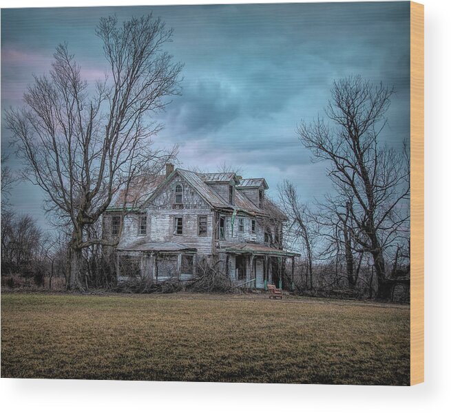 New Jersey Wood Print featuring the photograph The Once Grand Farmhouse by Kristia Adams