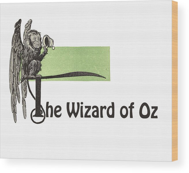 Flying Monkeys Wood Print featuring the digital art The wonderful wizard of oz flying monkey by Madame Memento