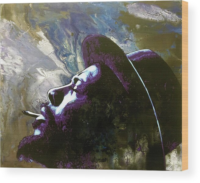Bethlehem Wood Print featuring the mixed media Thelonious by Bobby Zeik