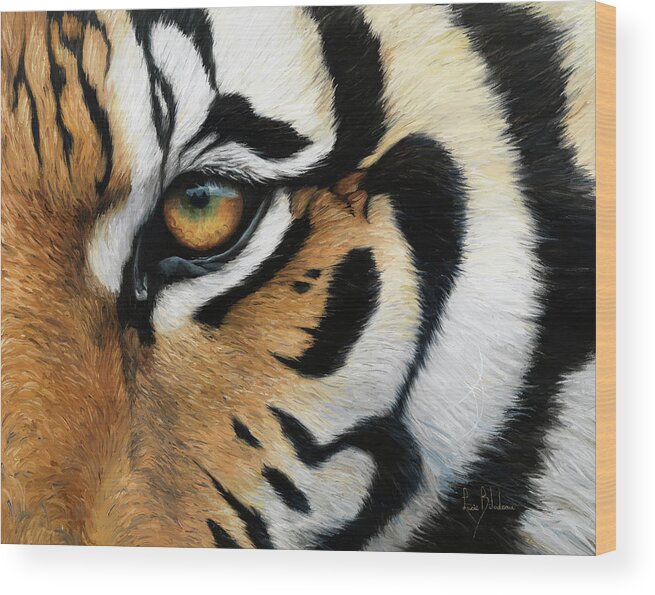 #faatoppicks Wood Print featuring the painting Tiger Eye by Lucie Bilodeau