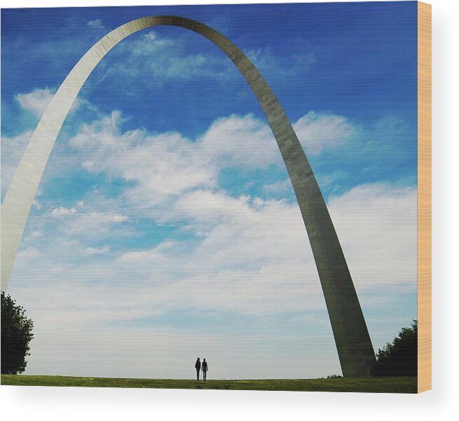 Saint Louis Arch Photo Wood Print featuring the photograph Saint Louis Arch Missouri by Bob Pardue