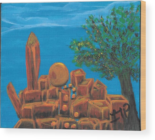 Gift Wood Print featuring the painting Treasure by Esoteric Gardens KN