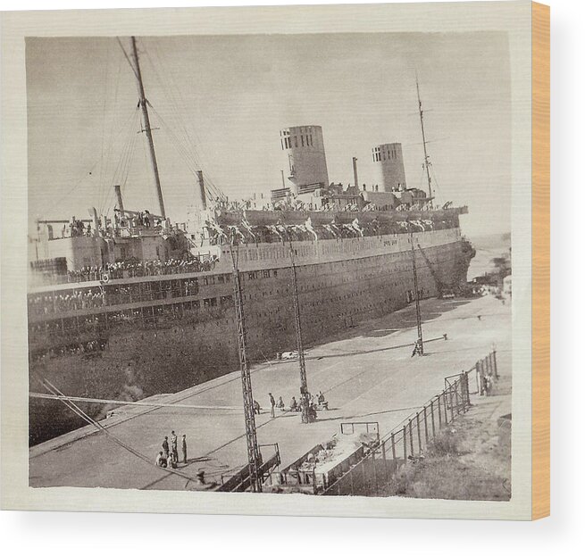 Wwii Wood Print featuring the photograph Troop transport ship by Karen Foley