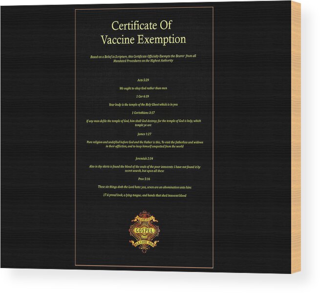 Covid Vaccine Wood Print featuring the digital art Vaccine Passport by Norman Brule