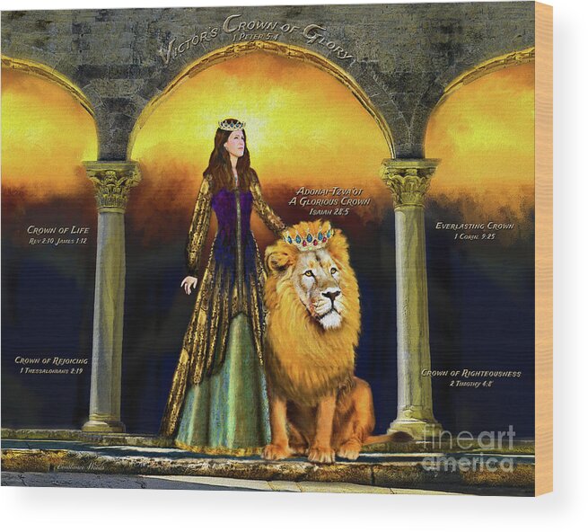 Crown Wood Print featuring the digital art Victors Crown of Glory 2 by Constance Woods