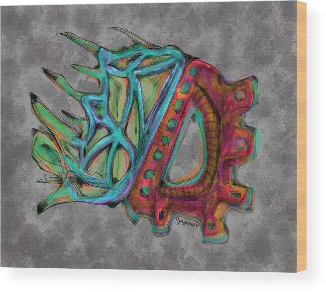 Viruses Wood Print featuring the digital art Clash of the virus titans by Ljev Rjadcenko
