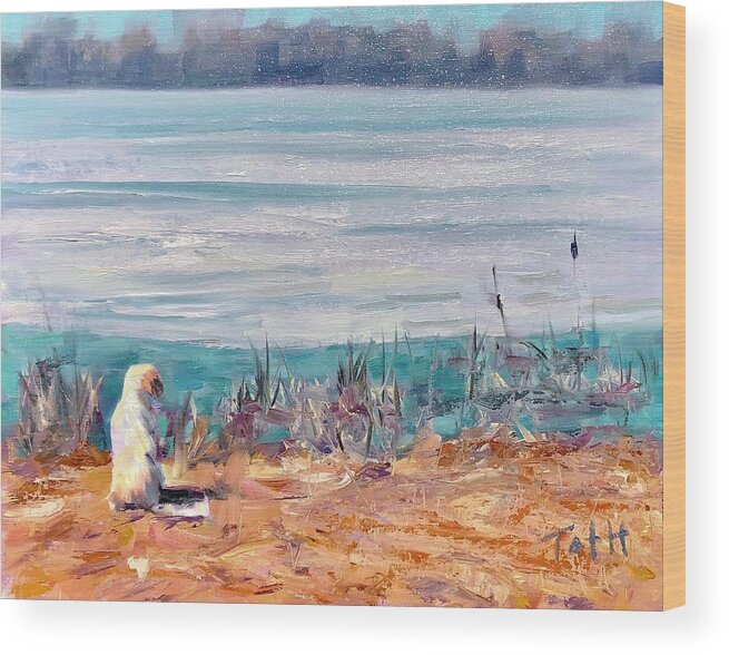 Lake Wood Print featuring the painting Waiting for the Thaw by Laura Toth