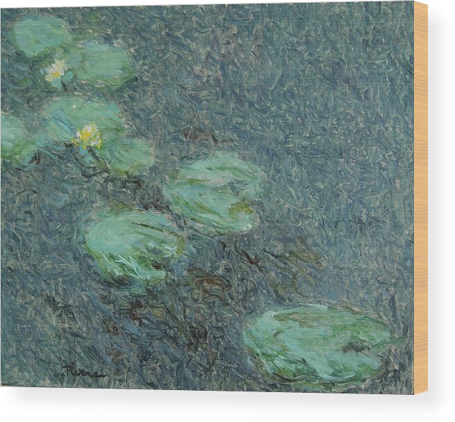 Water Lilies Wood Print featuring the painting Water lilies nr 10 by Pierre Dijk