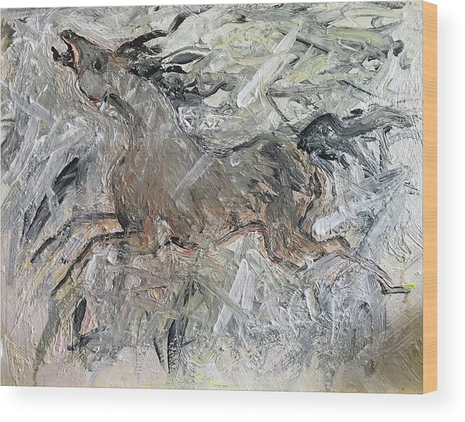 Wild Horse Wood Print featuring the painting Wild And Free by Elizabeth Parashis