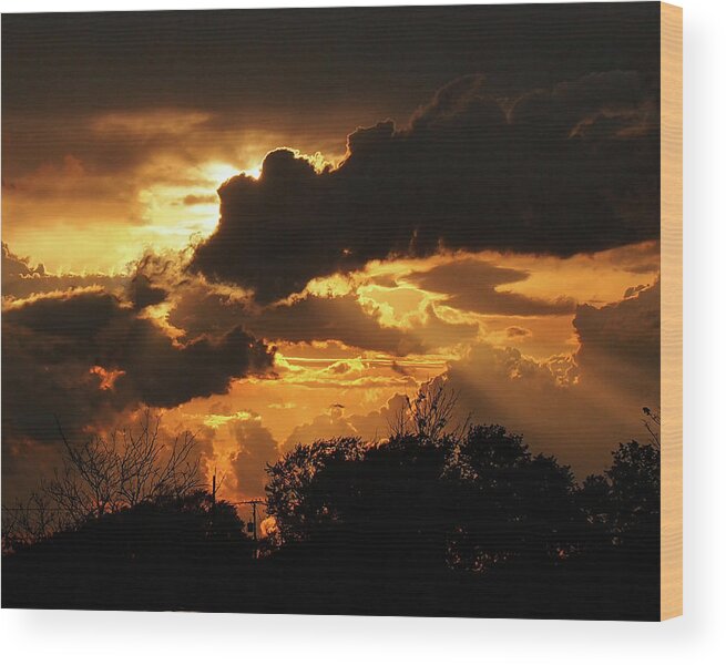 Wisconsin Wood Print featuring the photograph Wisconsin Sunset II by Scott Olsen