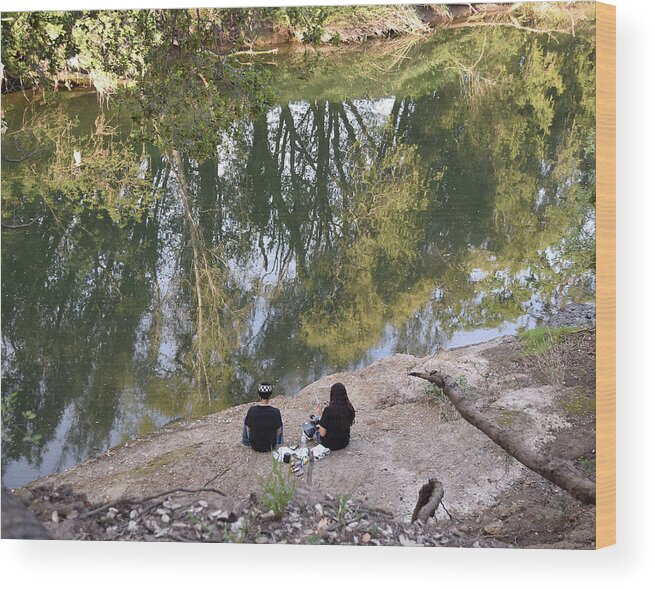 Art Wood Print featuring the photograph Young Artists on the River by D Patrick Miller