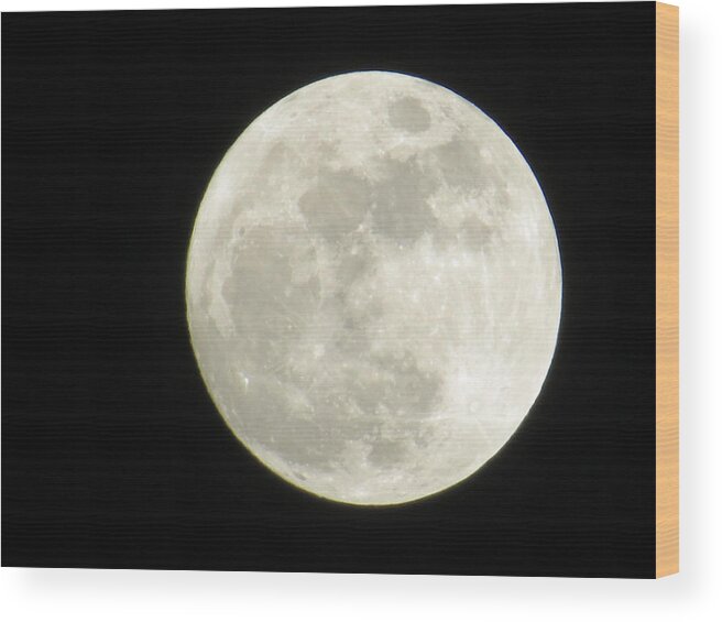 Space Wood Print featuring the photograph A Winter'sFullmoon over GA by Aaron Martens