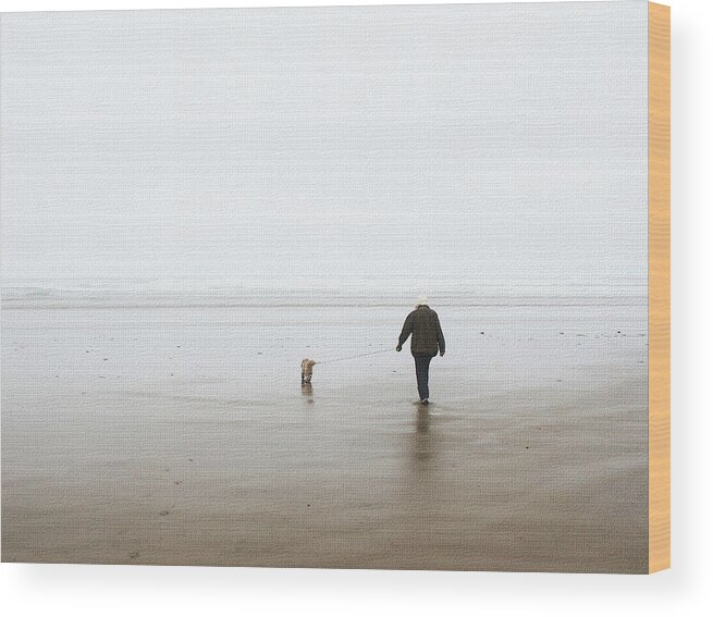  At The Beach On A Foggy Day Wood Print featuring the photograph At The Beach On A Foggy Day by Tom Janca