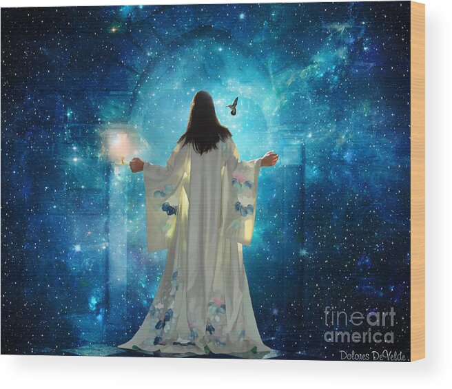 Heavens Door Kingdom Of Heaven Bride Of Christ Revelation Wood Print featuring the digital art Heavens Door by Dolores Develde