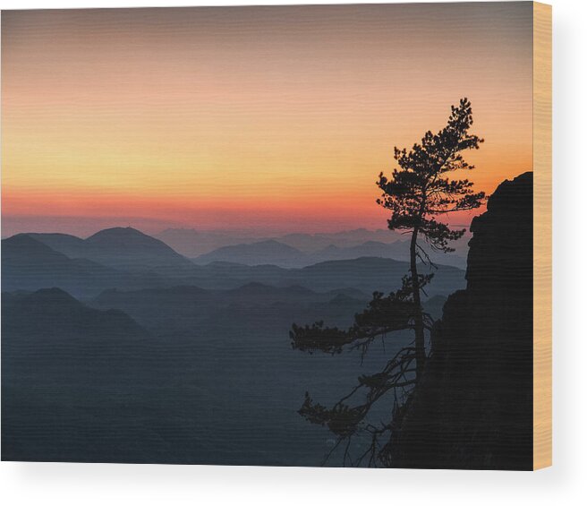 Landscape Wood Print featuring the photograph At the end of the day #1 by Davorin Mance