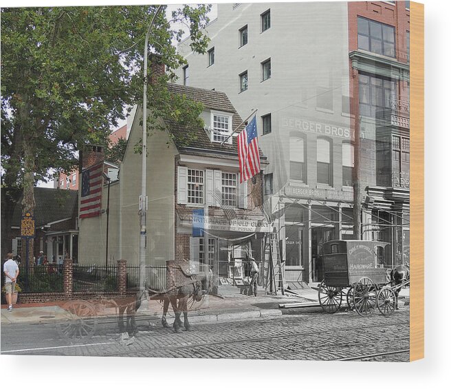 Philadelphia Wood Print featuring the photograph Betsy Ross House #1 by Eric Nagy