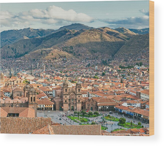 Above Wood Print featuring the photograph City of Cuzco #1 by U Schade