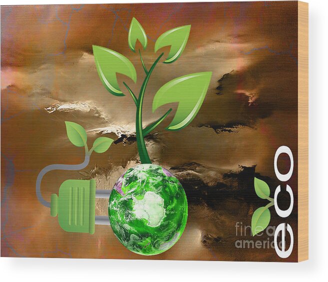 Eco Wood Print featuring the mixed media Eco Friendly #1 by Marvin Blaine